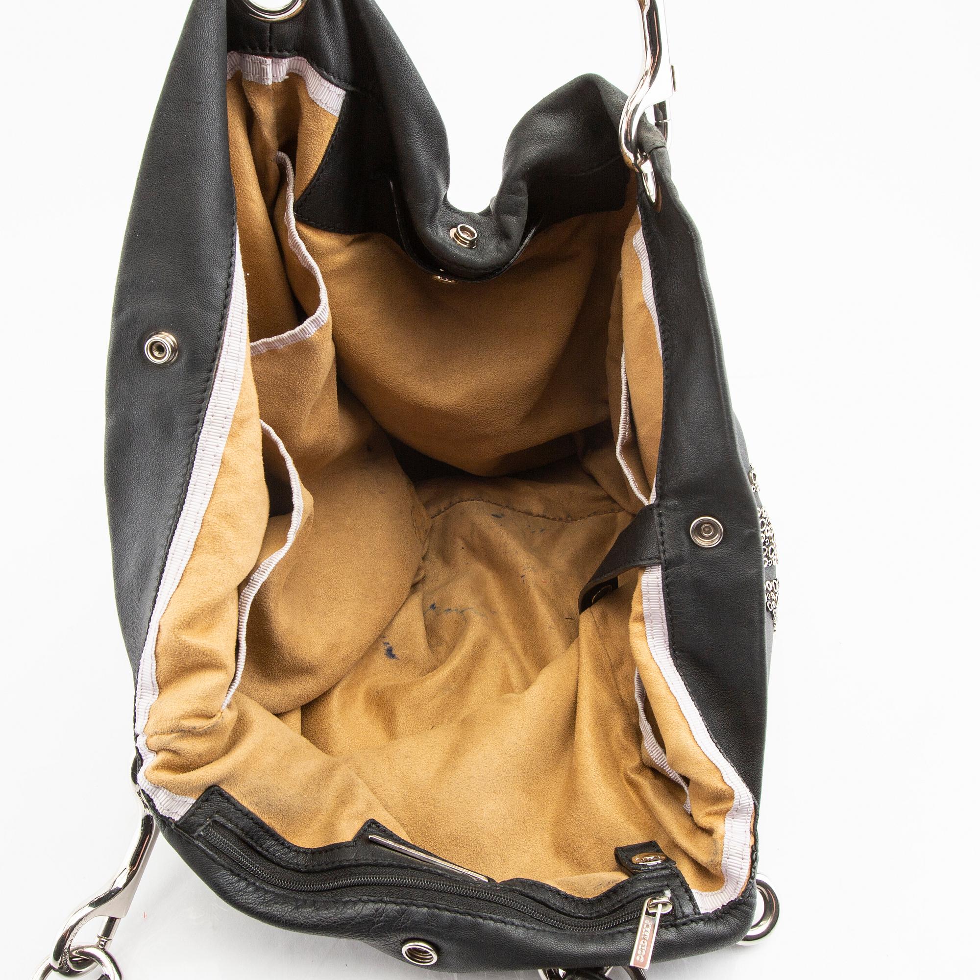 A Jimmy Choo leather handbag.
