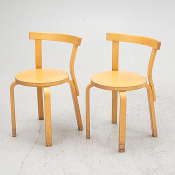 Alvar Aalto, chairs, 4 pcs, model 69, Artek, Finland, second half of the 20th century.