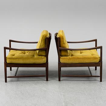 A 1960's pair of 'Bristol' easy chairs by Pethrus Lindlöf.