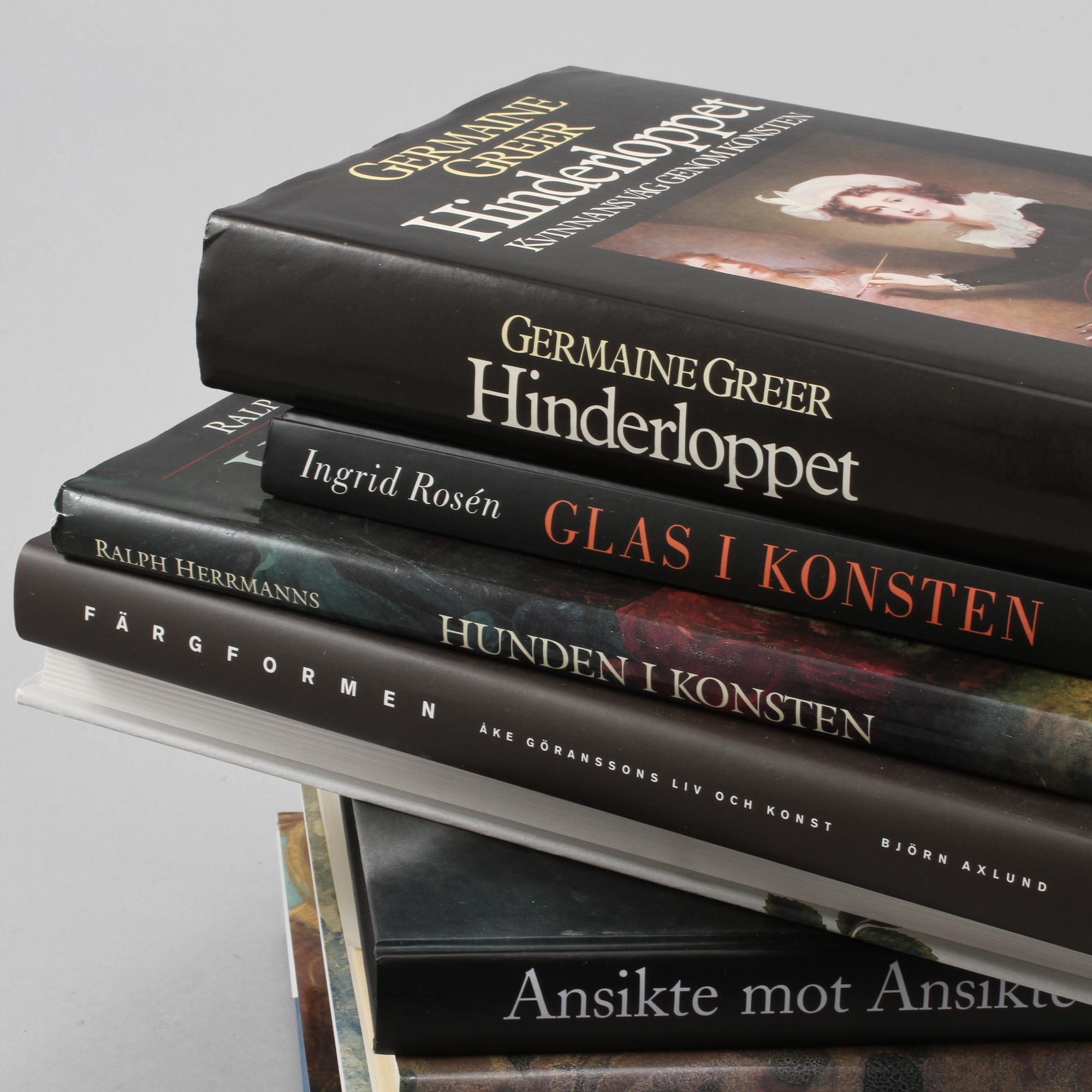 PARTI KONSTBÖCKER och KATALOG, 10 st, sent 1900-/tidigt 2000-tal.