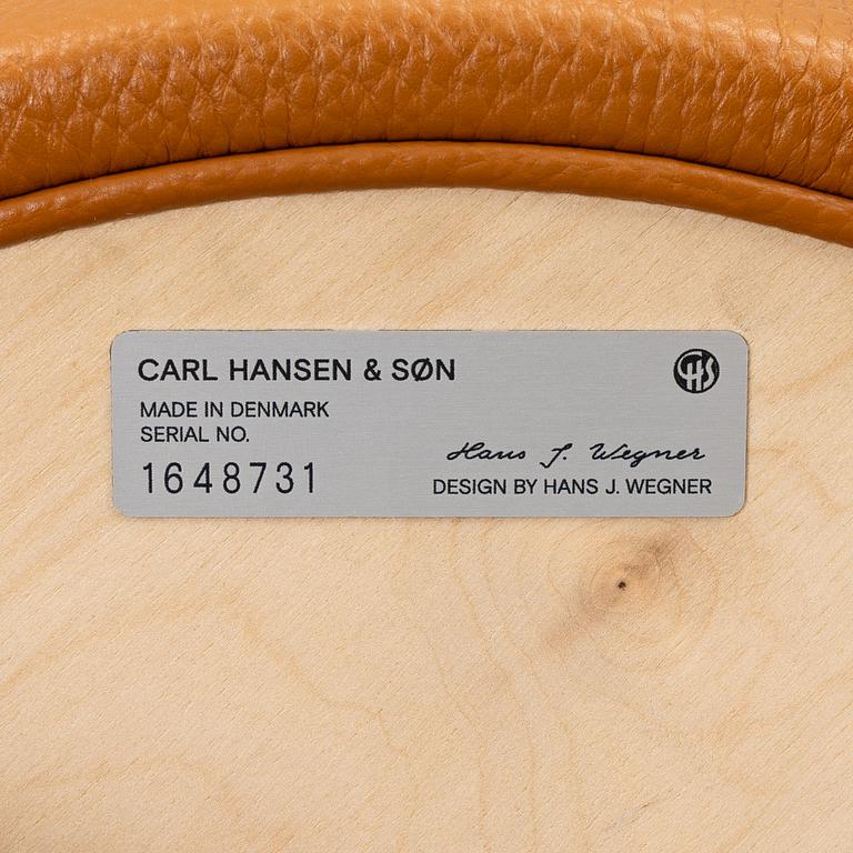 Hans J. Wegner, a pair of 'CH56' bar stools, Carl Hansen & Son, Denmark, 21st century.