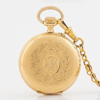 Pocket watch, 18K gold, 37 mm.