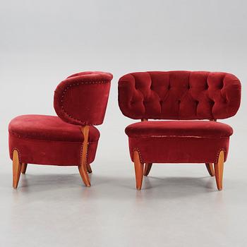 A pair of Otto Schulz 'Schulz' easy chairs, Jio Möbler, Sweden.