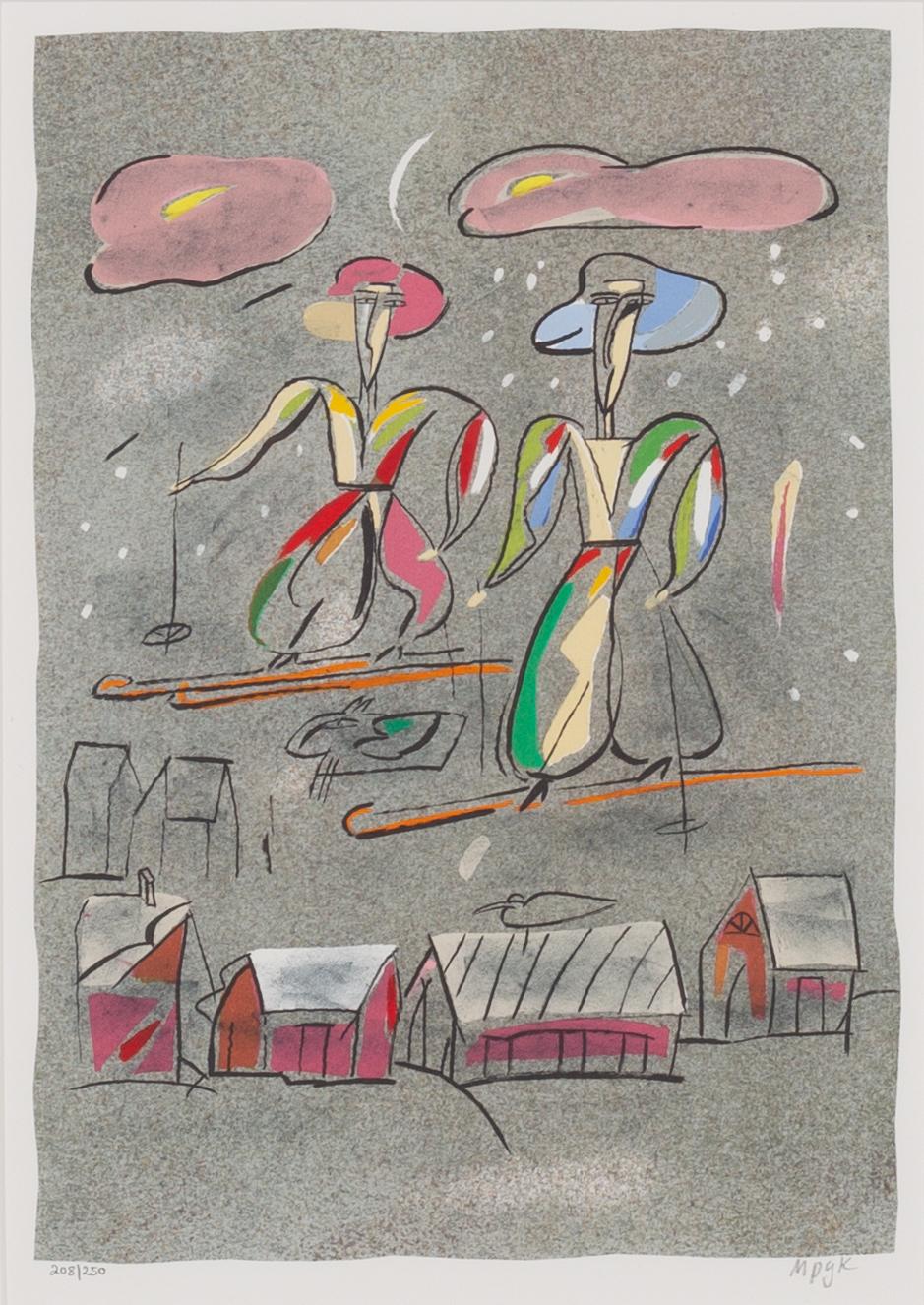 Madeleine Pyk, "Tusen dagar och en dröm", mapp med fyra färglitografier samt bok.