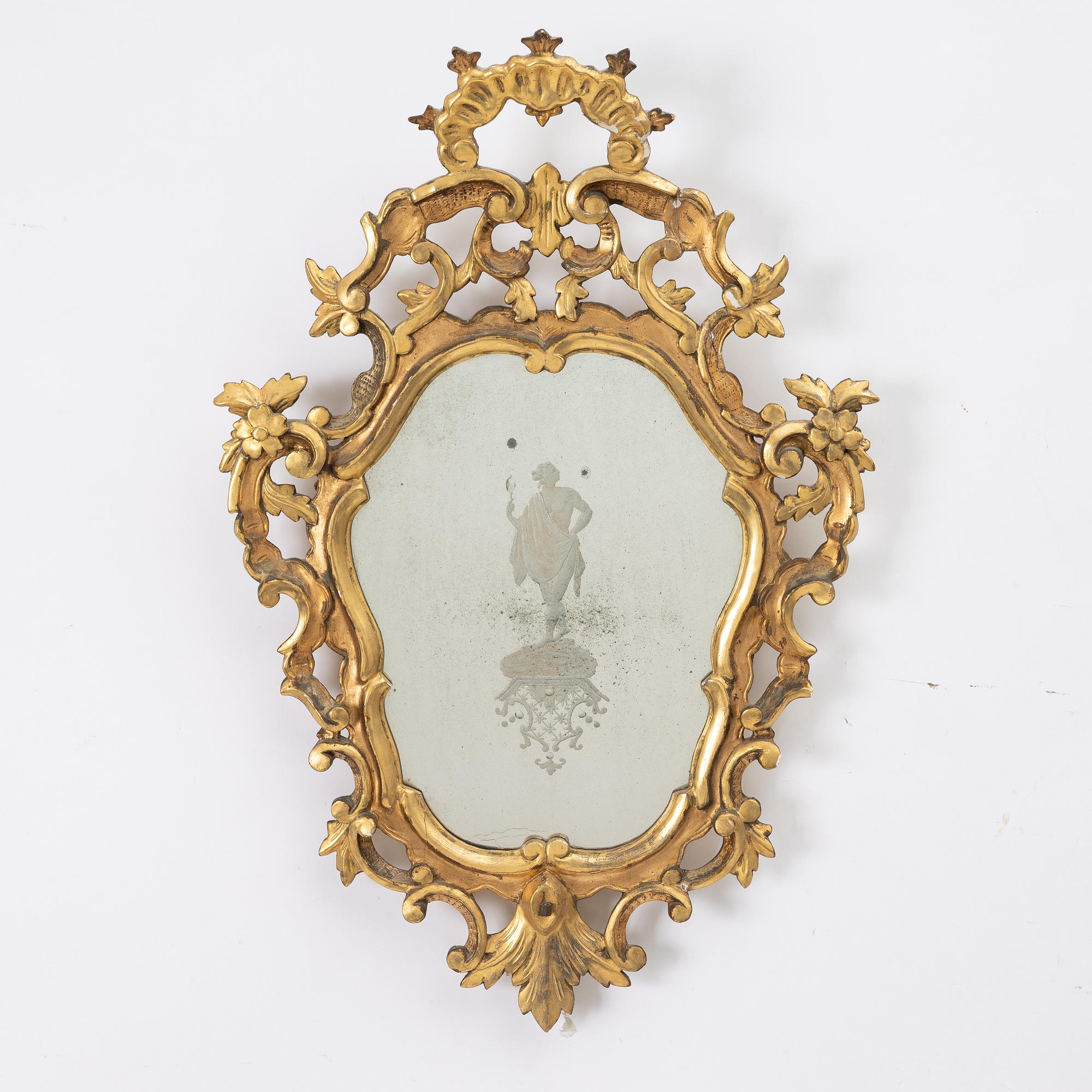 Spegellampetter /speglar, ett par, Spanien, 1800-tal.