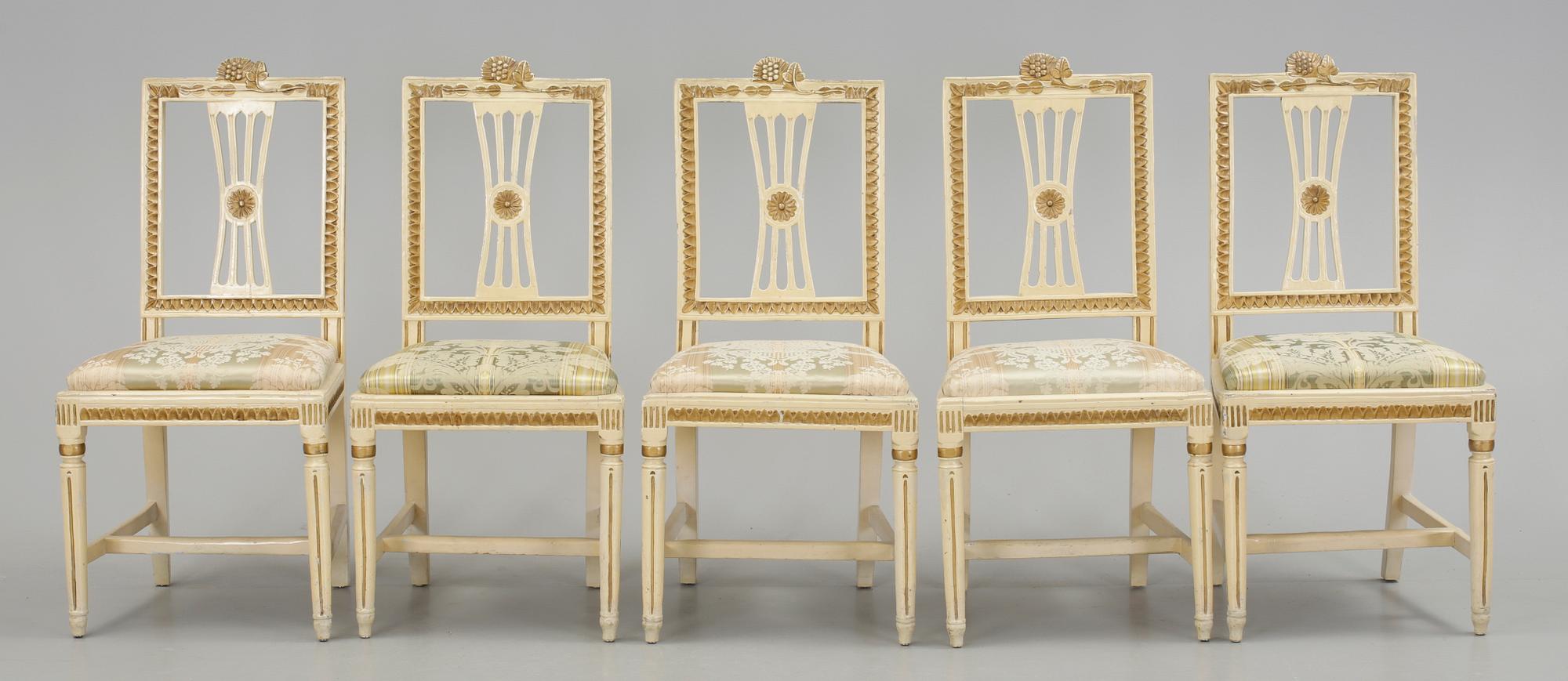 STOLAR, 5 st, gustavianska, Lindome, 1700-talets slut.