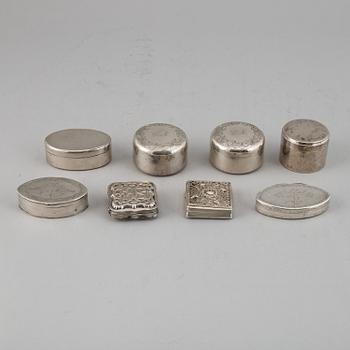 DOSOR, 8 stycken, silver. Sent 1700/1800-tal.
