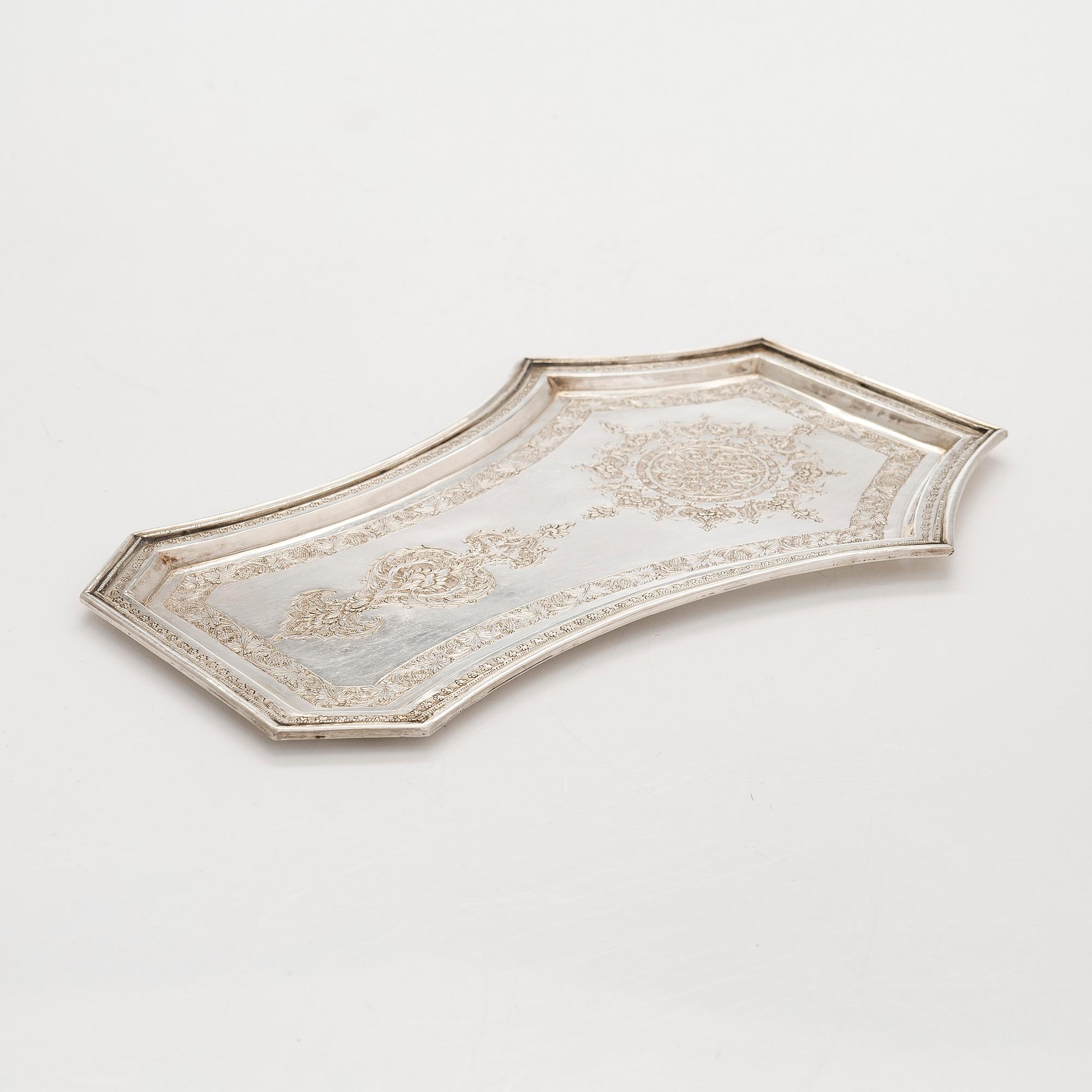 A Persian miniature silver samovar, first half/mid-20th century, Finnish import marks, Helsinki 1953.