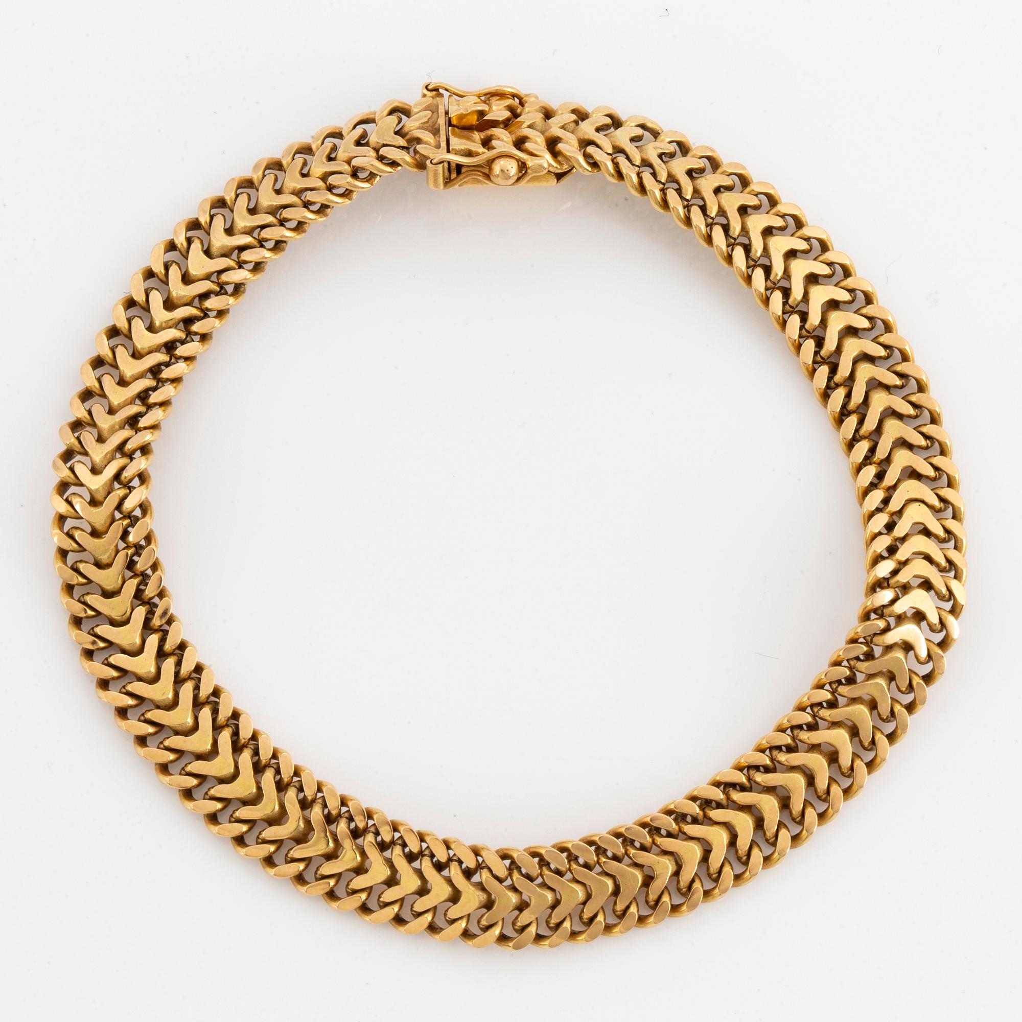 ARMBAND, 18K guld, ormlänk.