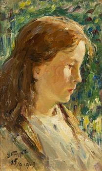 Erik Tryggelin, Translation: "Young woman in profile".