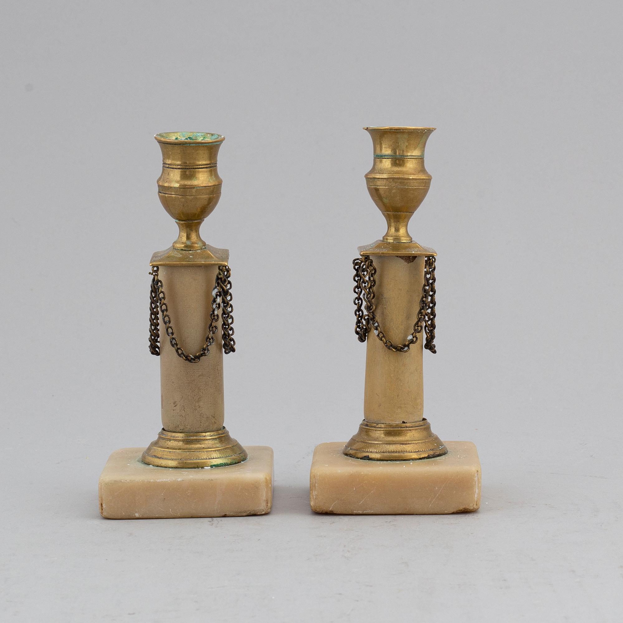 LJUSSTAKAR, ett par, sengustavianska, 1800-talets början.