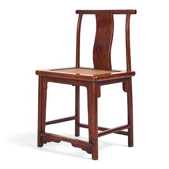 1014. A Chinese hardwood chair, Qing dynasty (1644-1912).