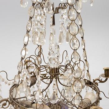 A Gustavian style chandelier, first half of the 20th century.