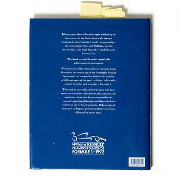 Signed book, 'The Official History of the World Champion Renault 1902–1992', France, 1992.