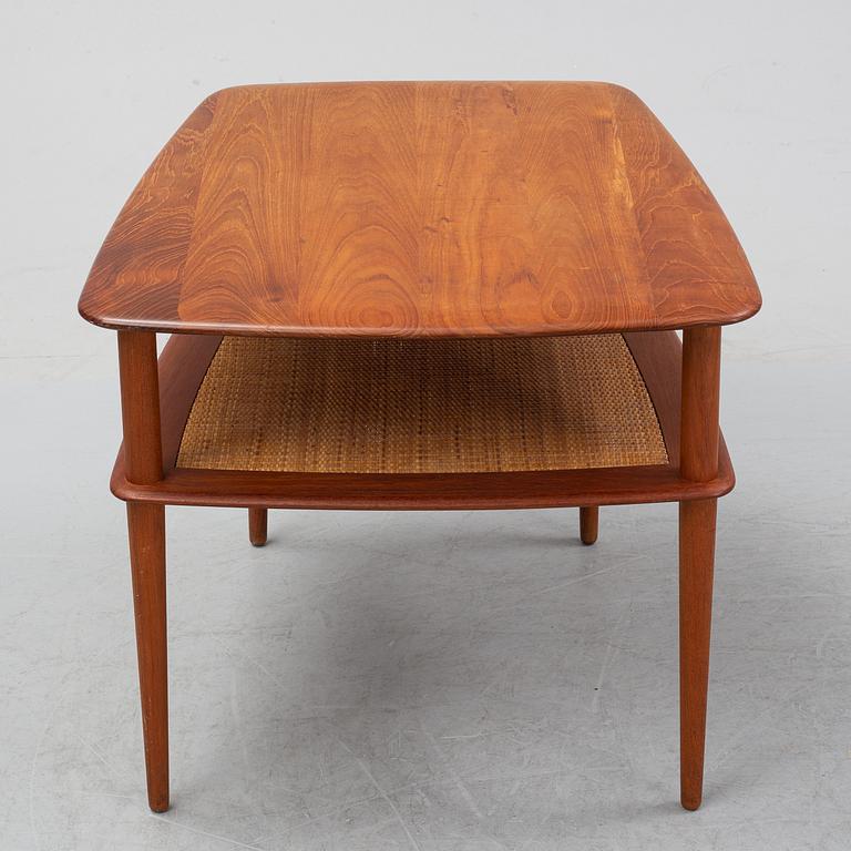 A teak and rattan 'Minerva' coffee table by Peter Hvidt & Orla Mølgaard Nielsen, 1950/60's.