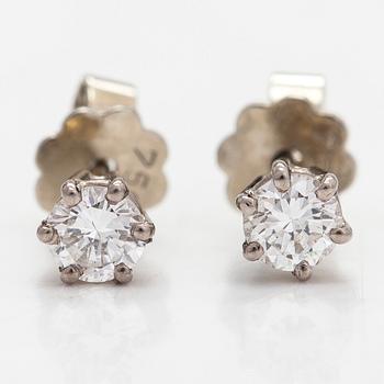 A pair of 18K white gold earrings, with brilliant-cut diamonds totalling approx. 0.50 ct.