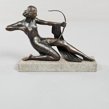 FIGURIN, patinerad brons, art déco, 1900-talets första hälft.