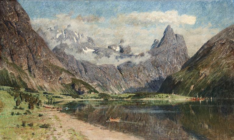 Adelsteen Normann, Landscape with a fjord.