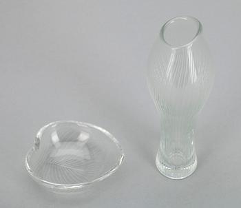 VAS samt FAT, glas, sign. -55 resp. 56,  Tapio Wirkkala, Iittala.