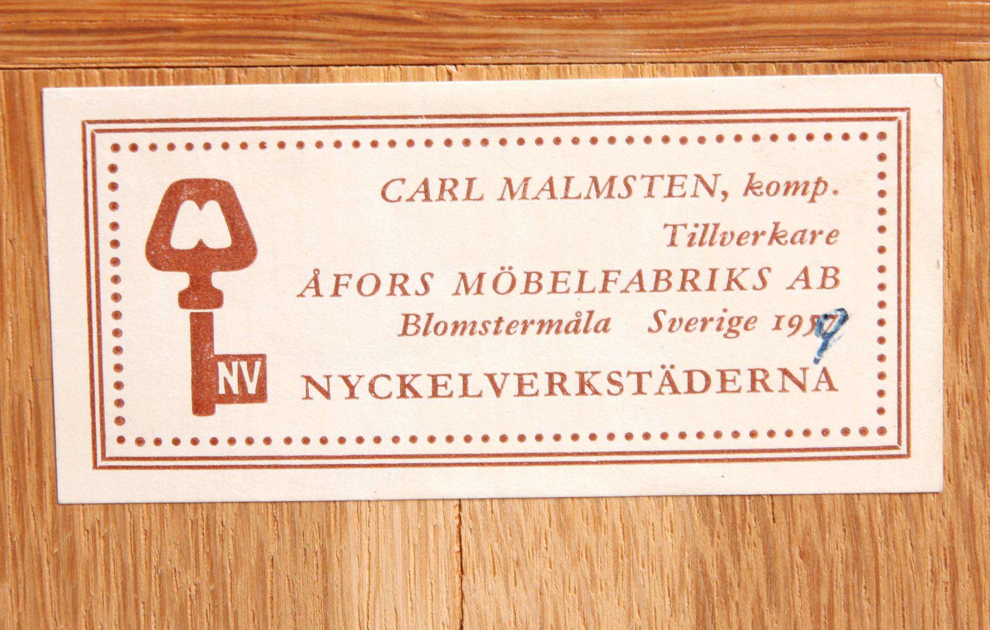MATSALSMÖBLEMANG, 7 delar, Carl Malmsten, Åfors, ek, 1950/60-tal.