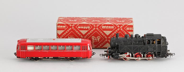 MODELLOK samt VAGN, Märklin, TM 800 samt DB 800. 1930-50-tal.