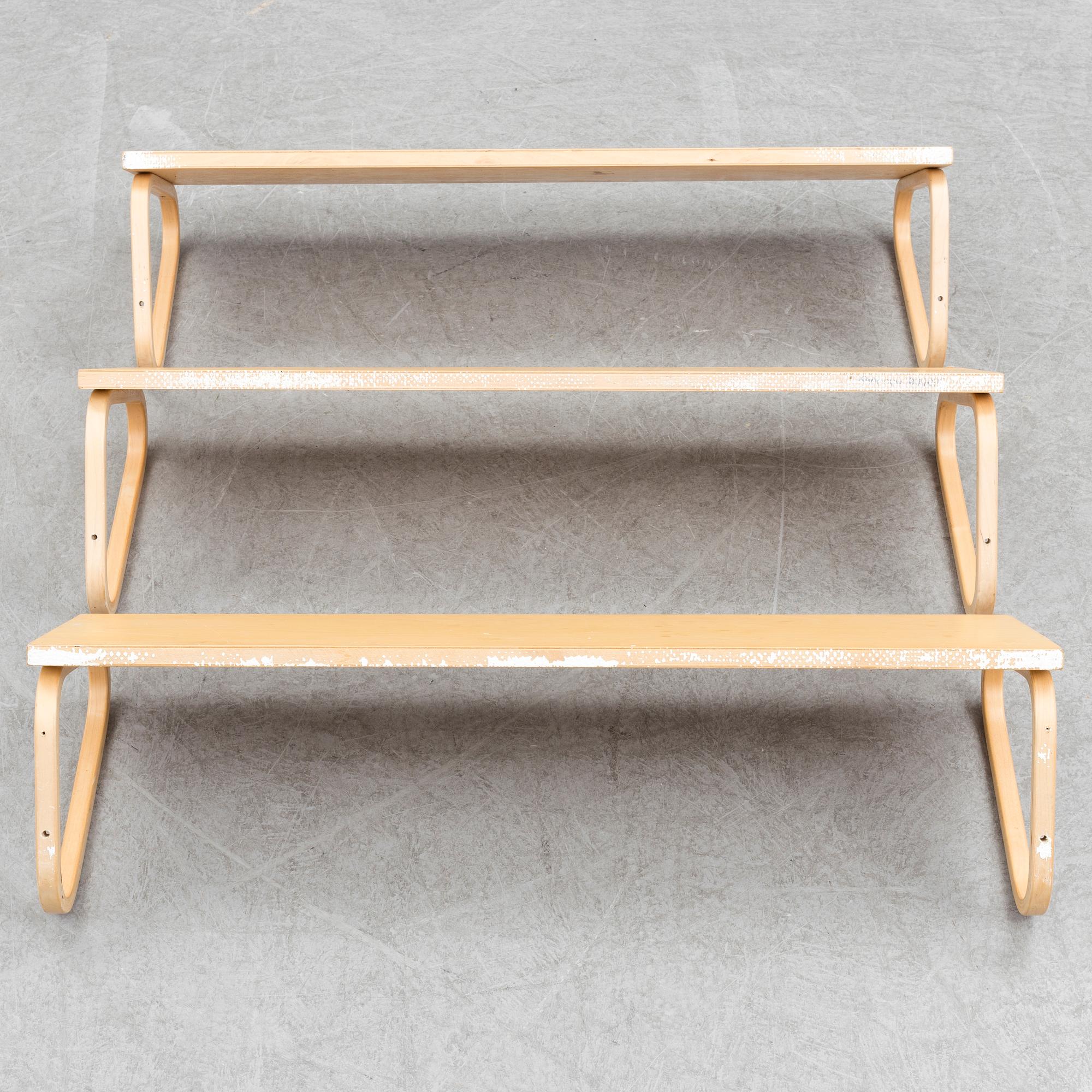 Three shelves by Alvar Aalto, Artek, second half of the 20th century.
