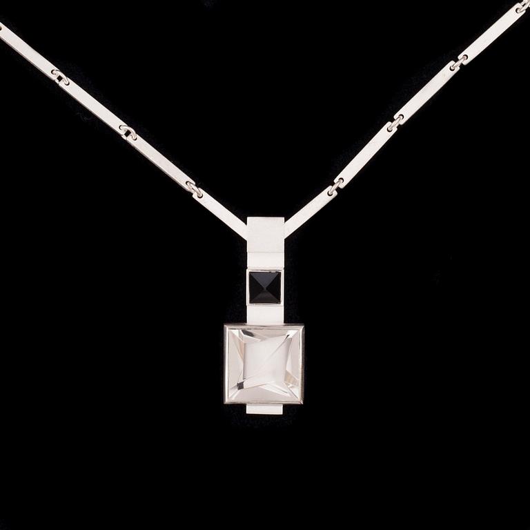 HÄNGSMYCKE, Contempo, sterling silver, bergskristall samt onyx. Björn Weckström Lapponia 2009.