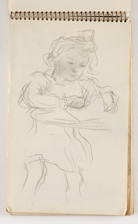 Lotte Laserstein, 10 små skissblock med teckningar.