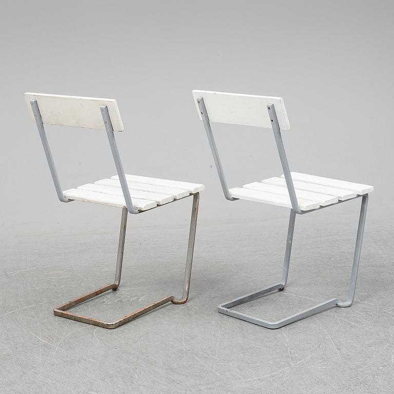 ARTHUR LINDQVIST, a pair of garden chairs, mid 20th Century.