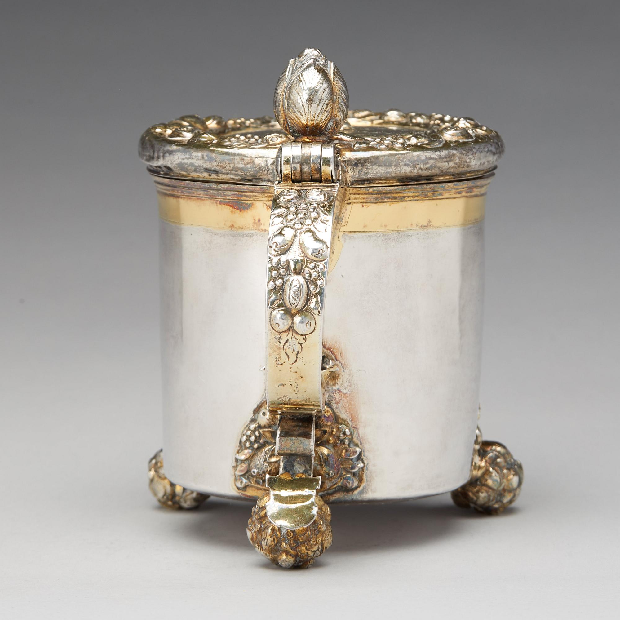 Johann Christoph Holst, dryckeskanna, silver, Reval (verksam 1698-1710).