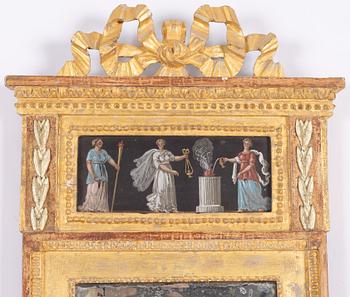 A late Gustavian mirror, circa 1800.
