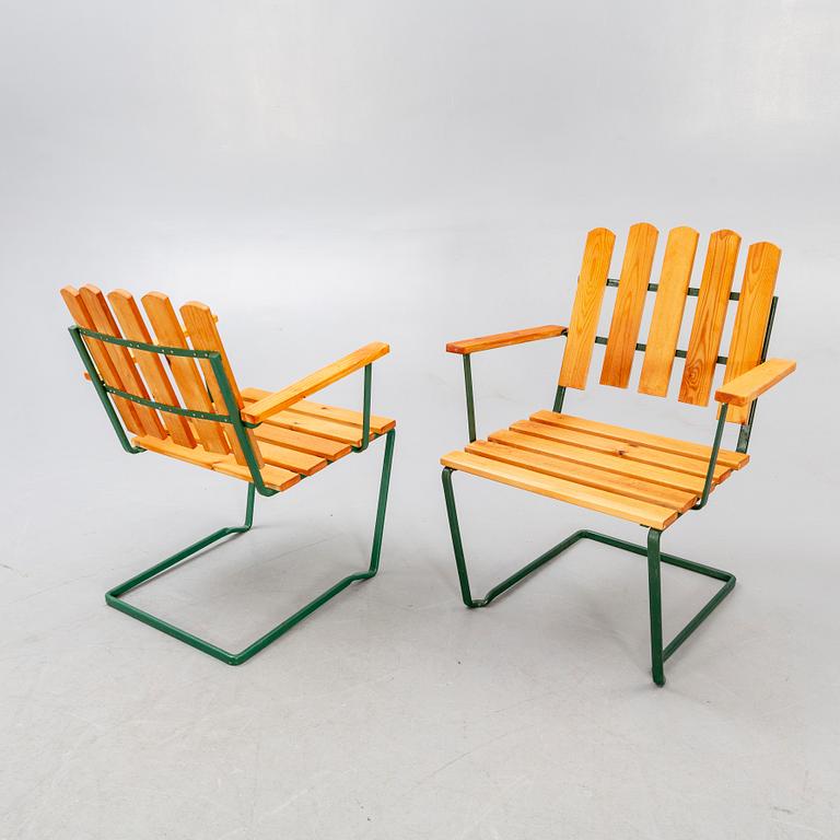 Arthur Lindquist, armchairs 3 pcs, Model A2, Grythyttan Stålmöber, late 20th century.