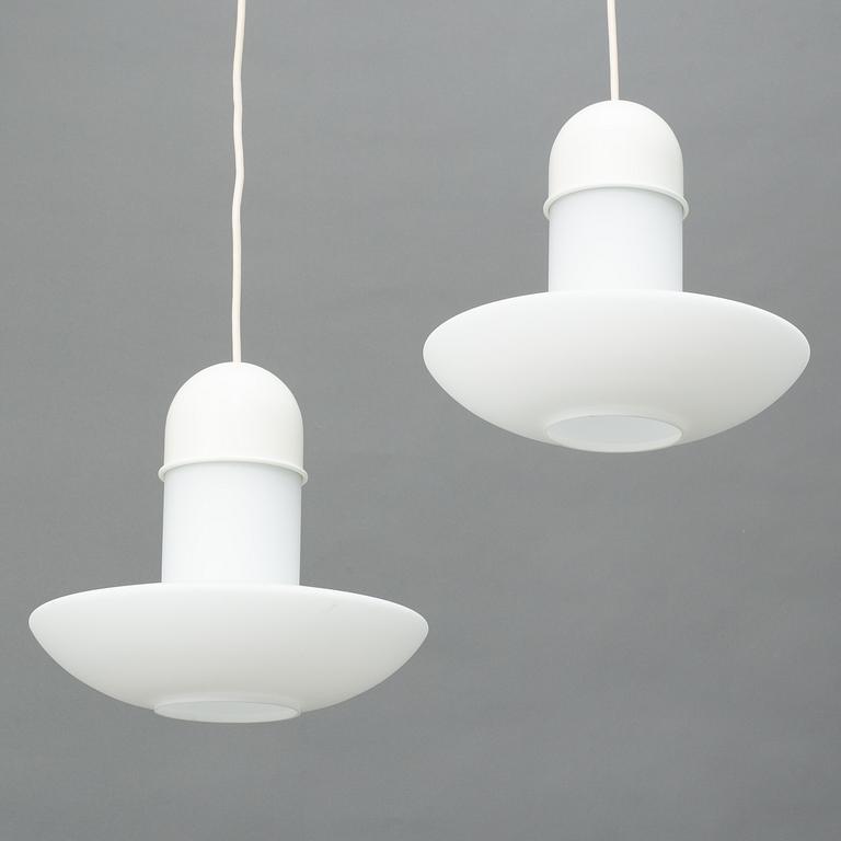 Ceiling lamps, a pair, Glashütte Limburg, second half of the 20th century.