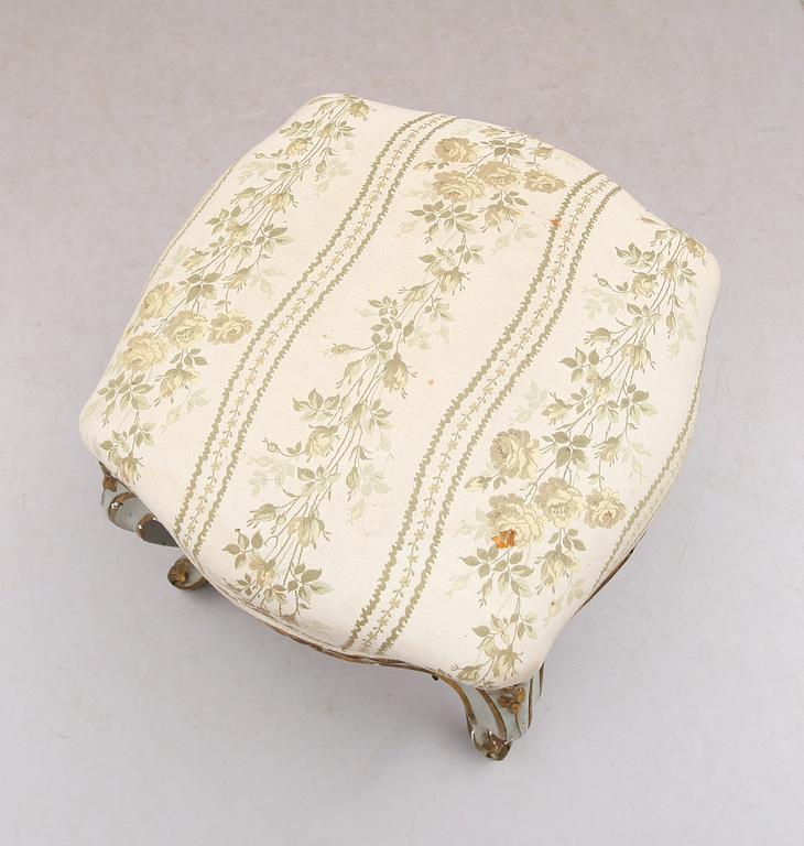 TABURETT, rokokostil, 1800-talets andra hälft.