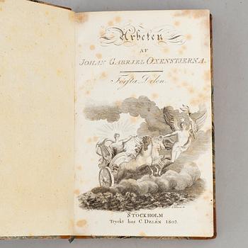 Oxenstiernas arbeten, med den ovanliga, femte delen (5 vol).