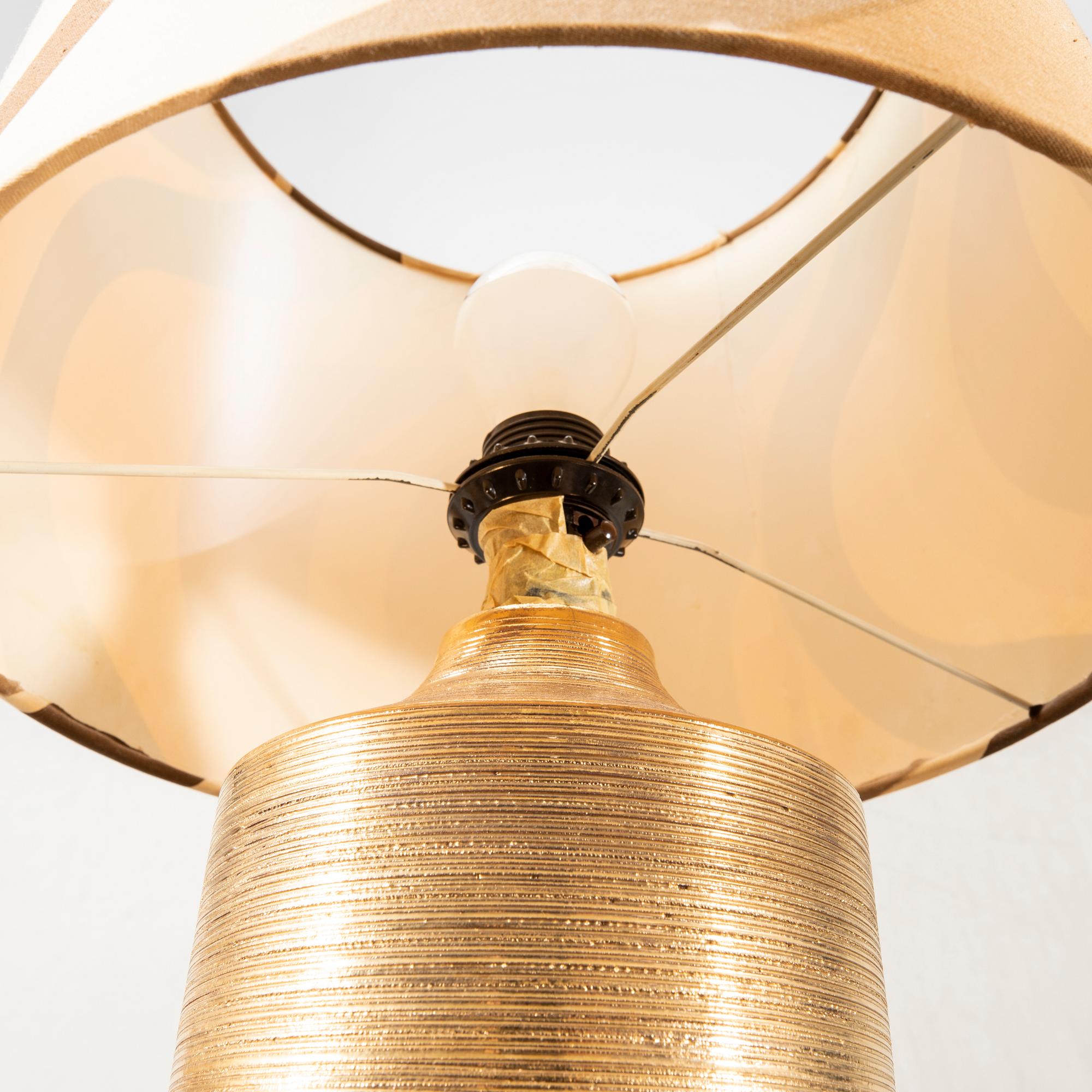 A pair of Bittosi/Bergboms ceramic table lamps later part of the 20th century.