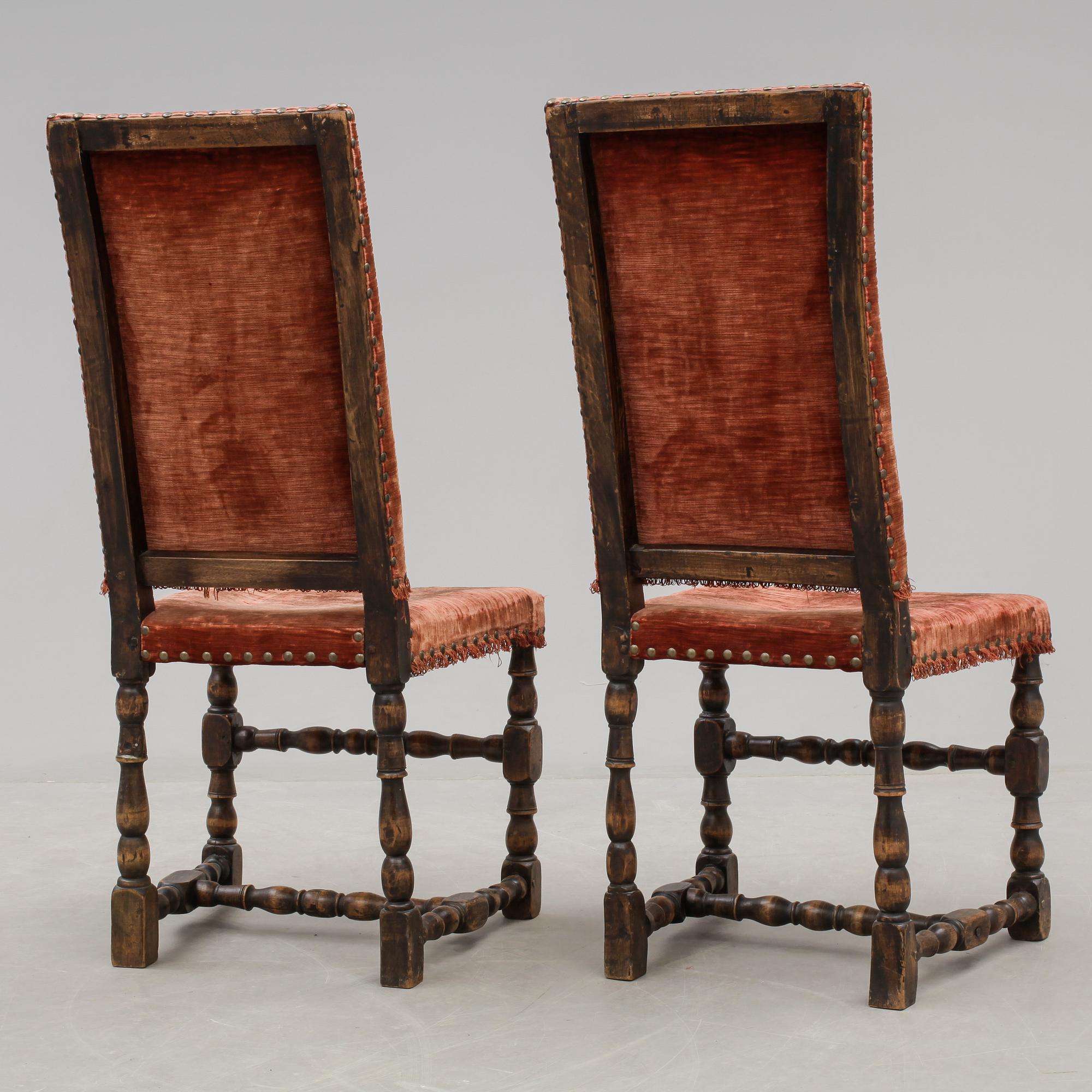 STOLAR, ett par, barock, 1700-tal.