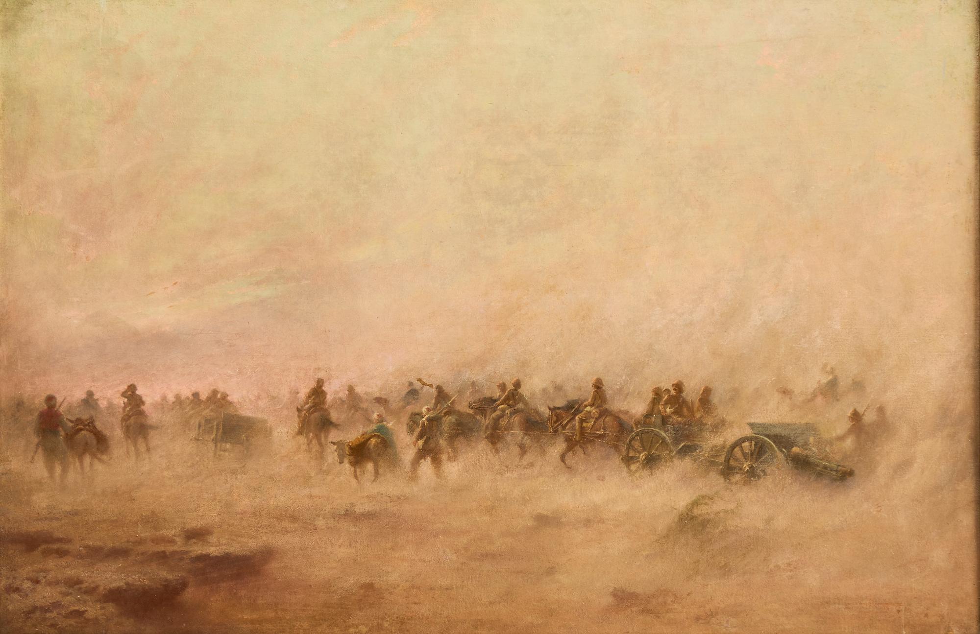 Engelsk skola, 1800-tal. Framryckande artilleri.