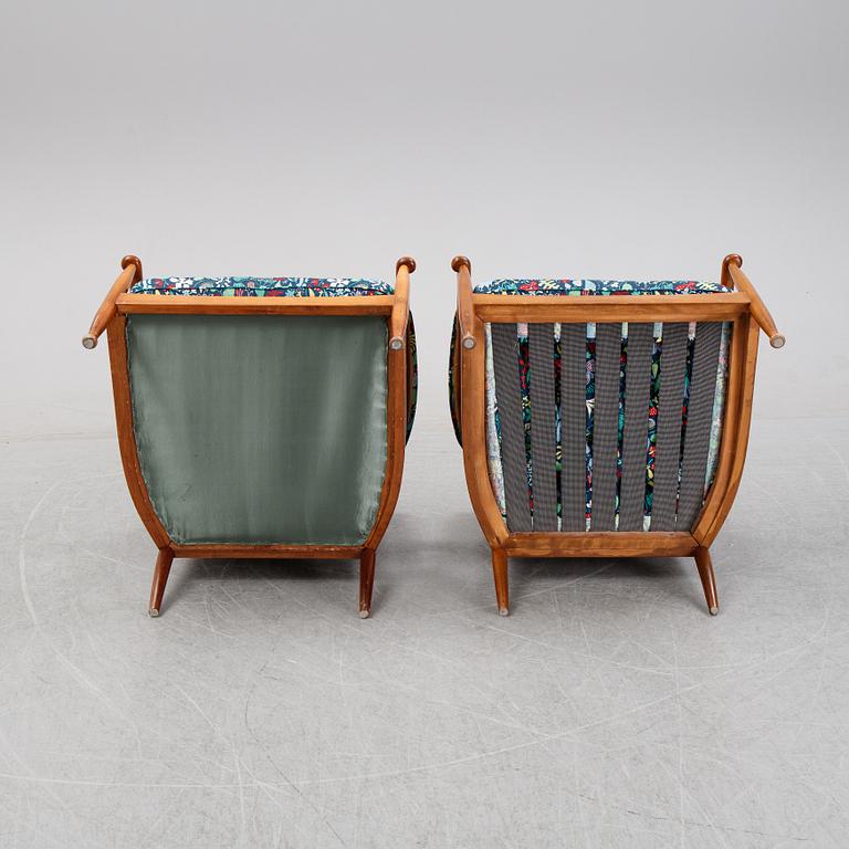 A pair of 'Skrindan' armchairs by Kerstin Hörlin-Holmquist for OPE möbler.