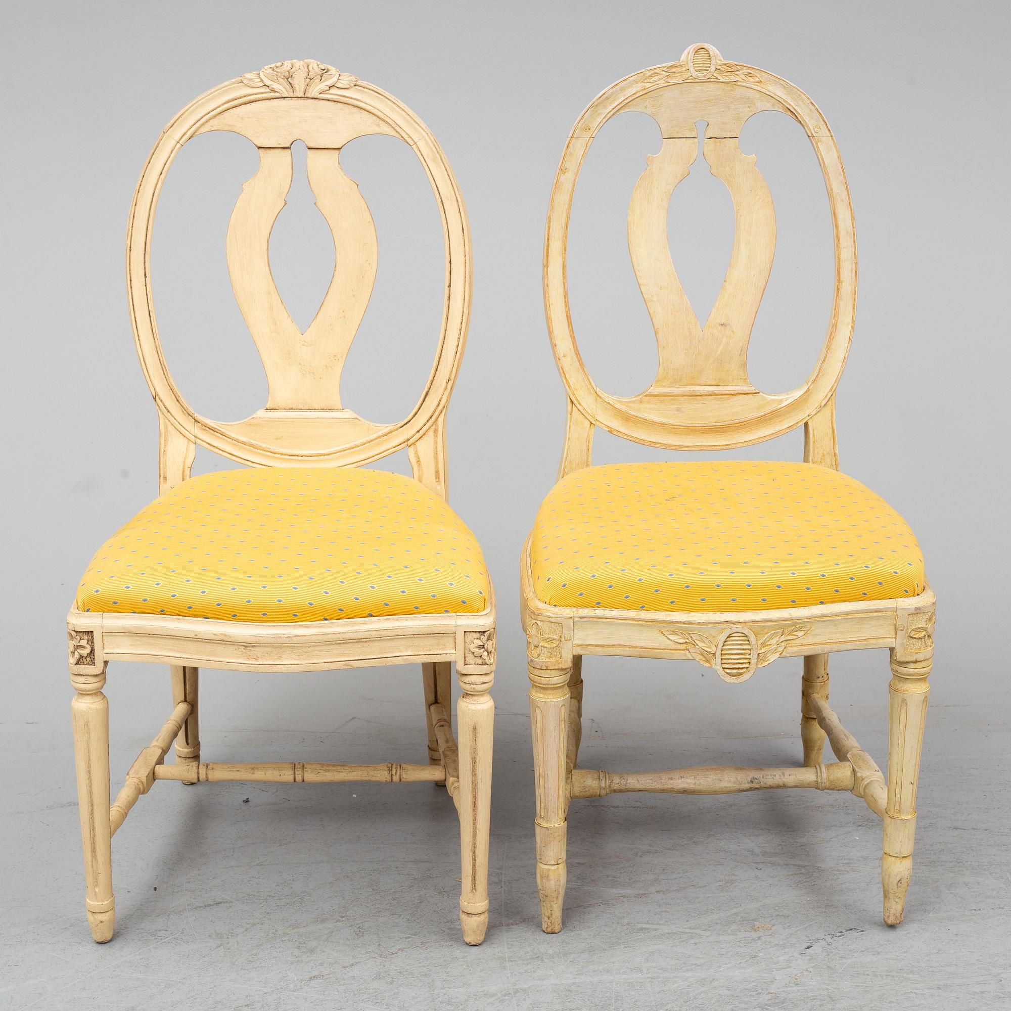 A set of 6+2 chairs, gustavian style, late 20th century.