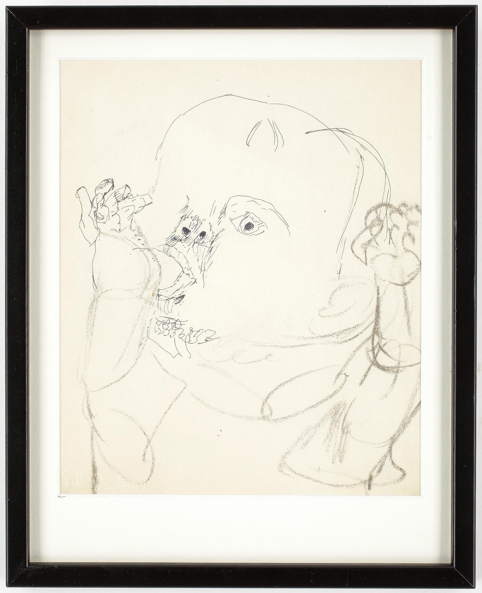 SIRI DERKERT, blandteknik på papper, stämpelsignerad.