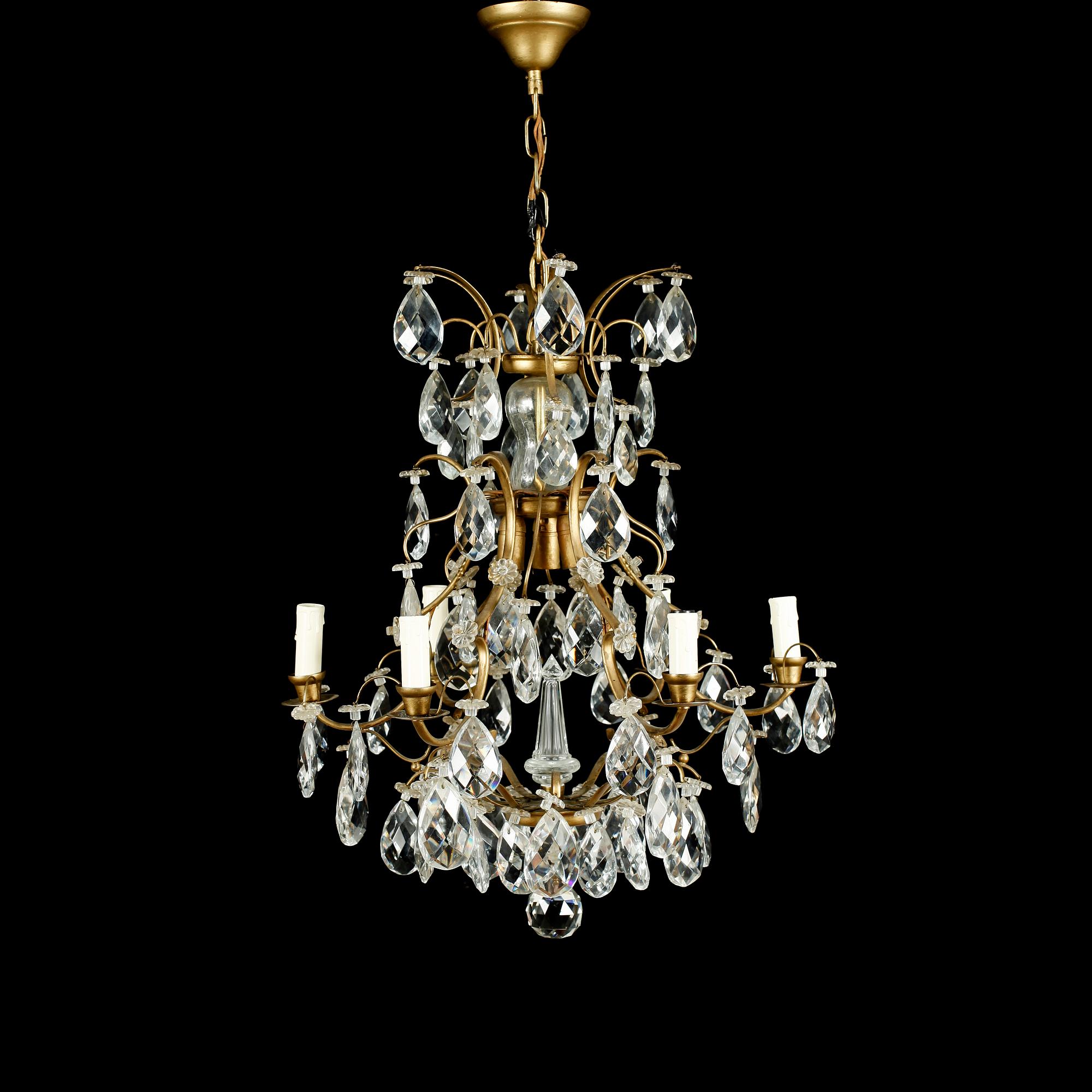 LJUSKRONA, barockstil, 1900-talets första hälft. Höjd ca 65 cm.