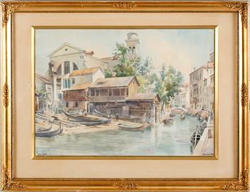 ELLEN JOLIN, akvarell, signerad Venezia 1896.