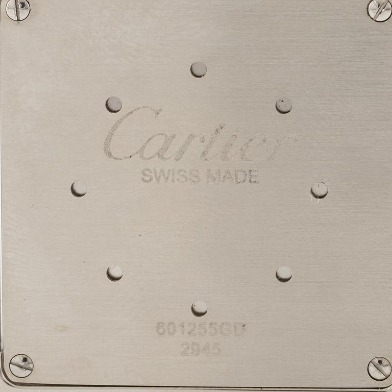 Cartier, Tank Francaise, Dual-Time, desk watch/travel watch, 35 x 41 (82) mm.