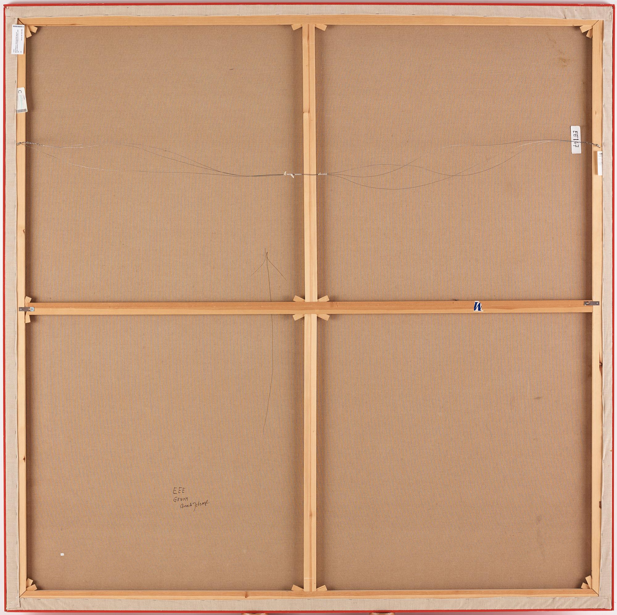 Elis Eriksson, Elis Eriksson, signed EEE through Anita Jobsmyr on verso. Canvas 208 x 208 cm.