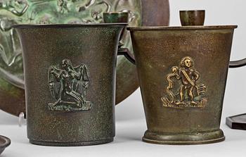 PARTI BRONS, 7 delar, bl.a. GAB o Ystad, 1930-tal.