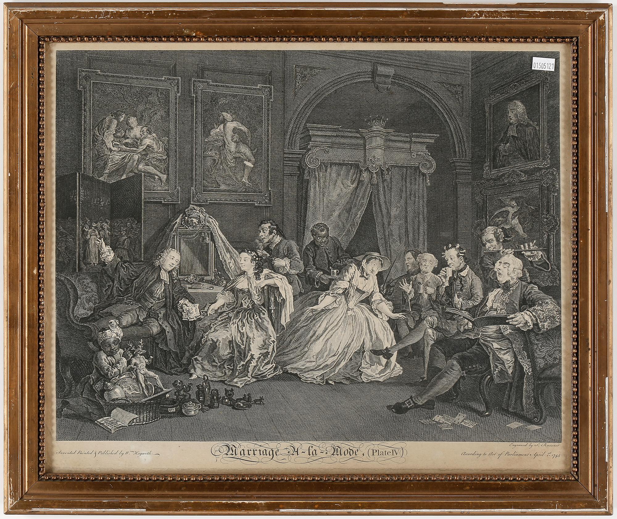 WILLIAM HOGARTH, 6 stycken, kopparstick, 1745.