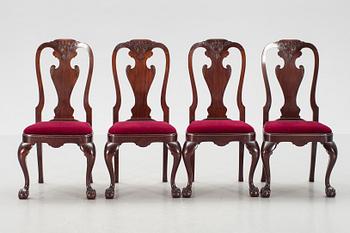 STOLAR, 4 st, Queen Anne-stil. Märkta Mobilia, Malmö.