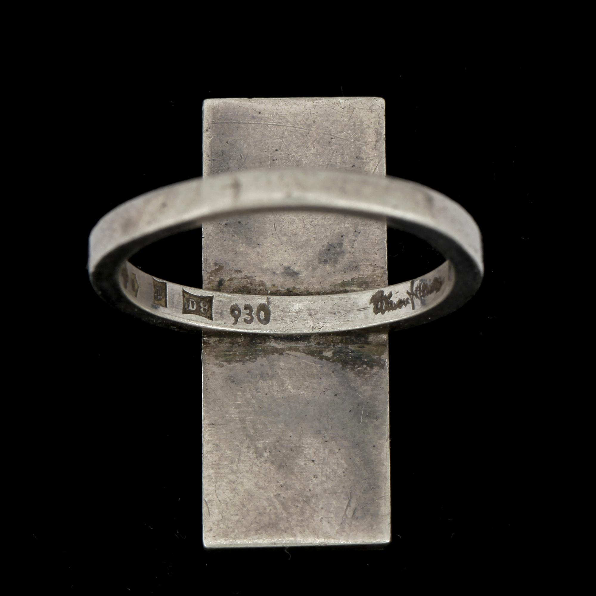 RING, sterling silver, Wiwen Nilsson, Lund. Vikt ca 5,5 gram.