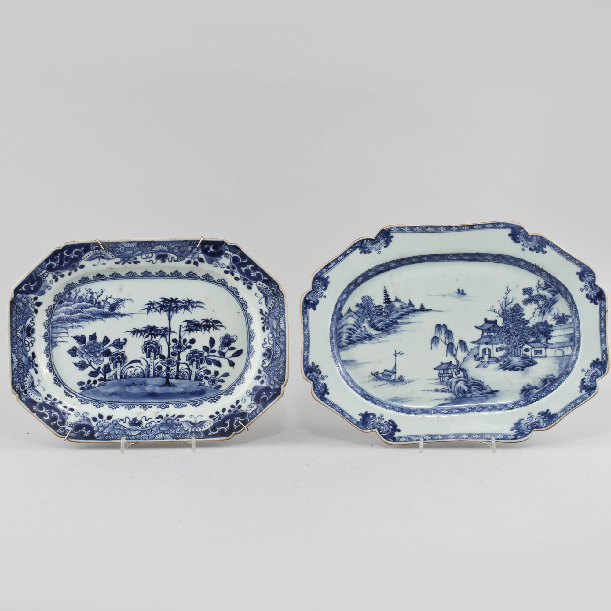 STEKFAT, 2 st, porslin, Kina, 1700-tal.